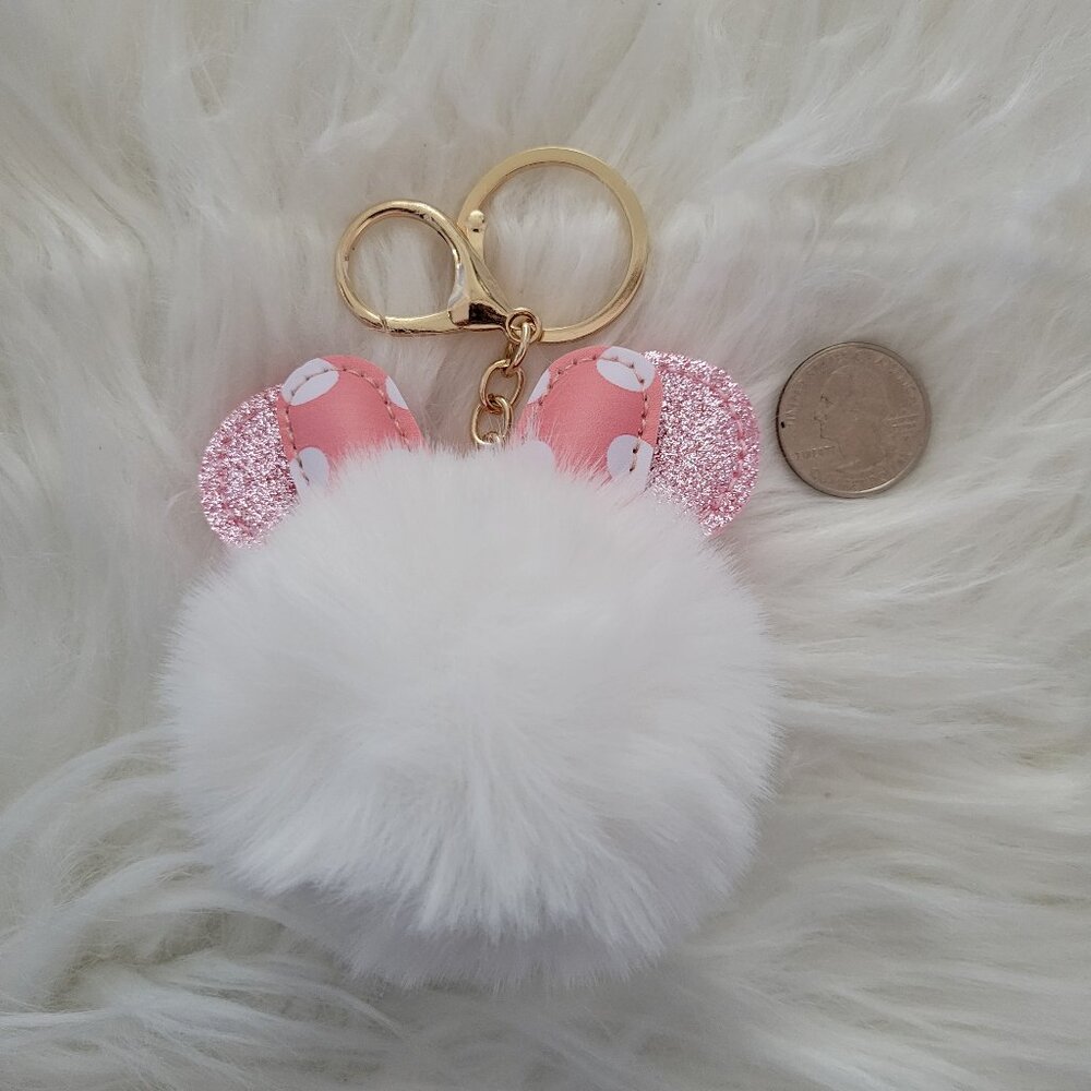Minnie Mouse Ears Puff Keychain - Picture 3 of 5